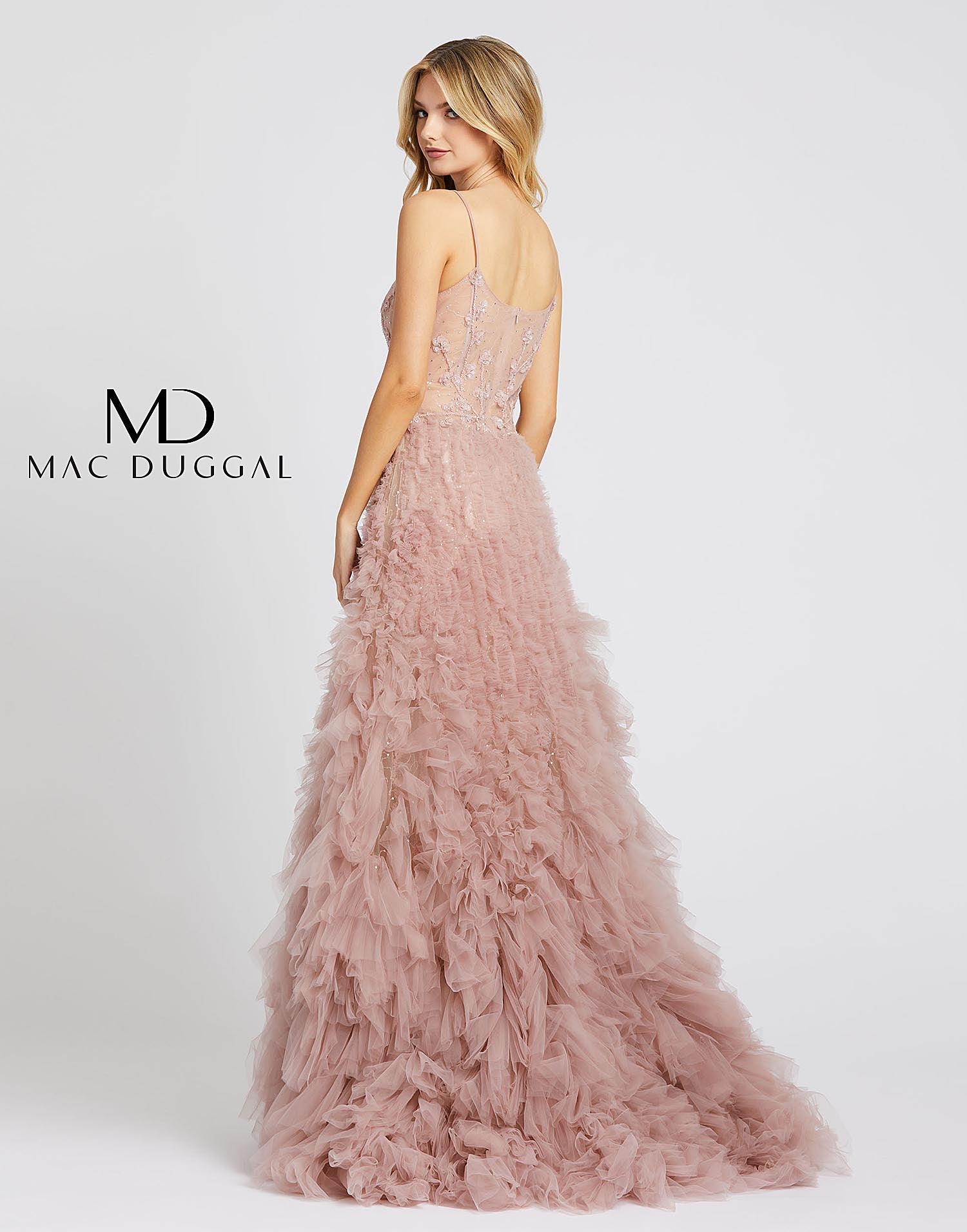 mac duggal pink dress